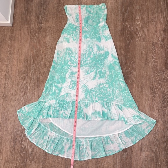 Rip Curl Green/White Tropical Print Hi-Lo Dress - Picture 5 of 15